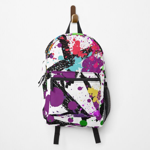 Item preview, Urban Splash: Abstract Black Crosshatch and Neon Paint Splatter designed and sold by LiveLearnCreate.