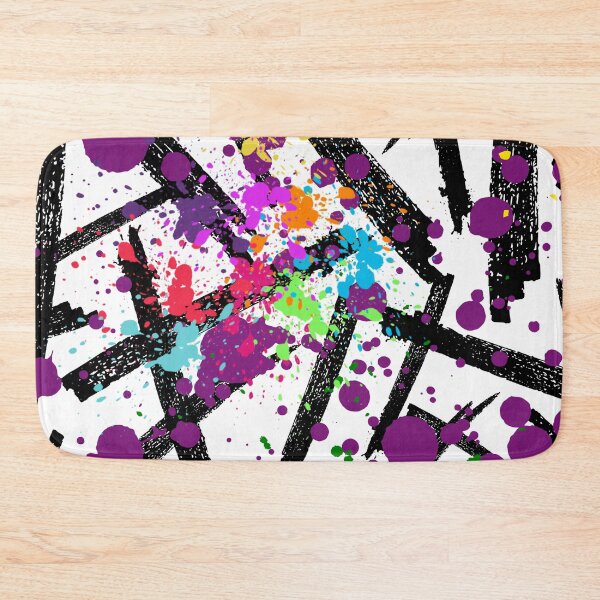 Item preview, Urban Splash: Abstract Black Crosshatch and Neon Paint Splatter designed and sold by LiveLearnCreate.
