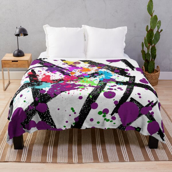 Item preview, Urban Splash: Abstract Black Crosshatch and Neon Paint Splatter designed and sold by LiveLearnCreate.