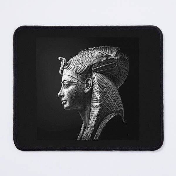 Item preview, Ancient Egyptian Queen Portrait – Monochrome Pharaoh Art designed and sold by inkoutninja.