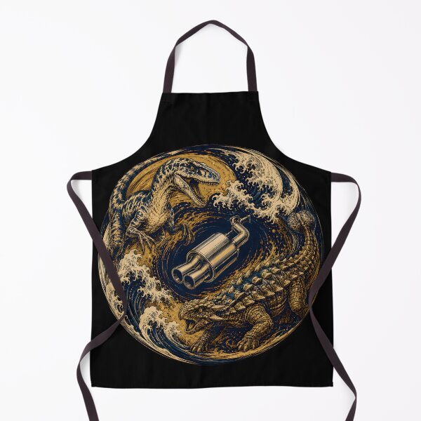 Item preview, Dark Ukiyo-e Dinosaur JDM T-Shirt | Japanese Wave Exhaust Circle Art designed and sold by PreeCha Art & Co..