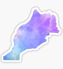 Morocco Map Watercolor Design Sticker