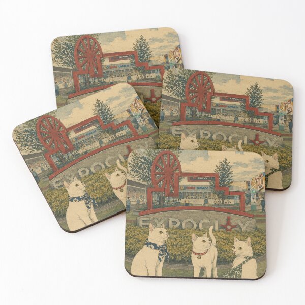 Item preview, Cats Visiting Expocity: A Modern Ukiyo-e Journey designed and sold by Komatoya.