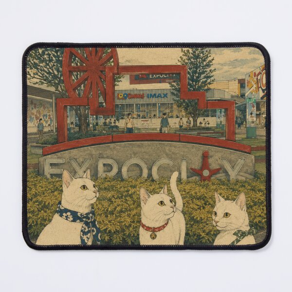 Item preview, Cats Visiting Expocity: A Modern Ukiyo-e Journey designed and sold by Komatoya.