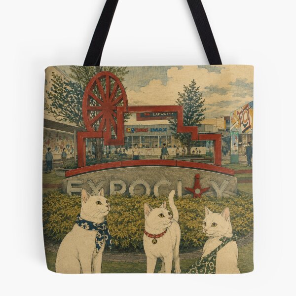 Item preview, Cats Visiting Expocity: A Modern Ukiyo-e Journey designed and sold by Komatoya.