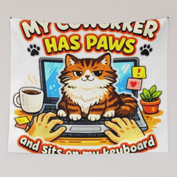 Item preview, Work From Home Cat designed and sold by caitlaincolors.