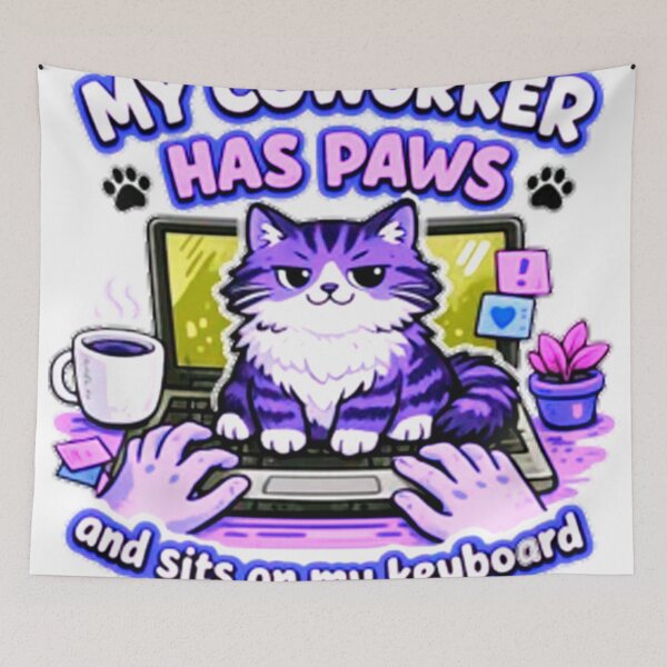Item preview, Work From Home Cat designed and sold by caitlaincolors.