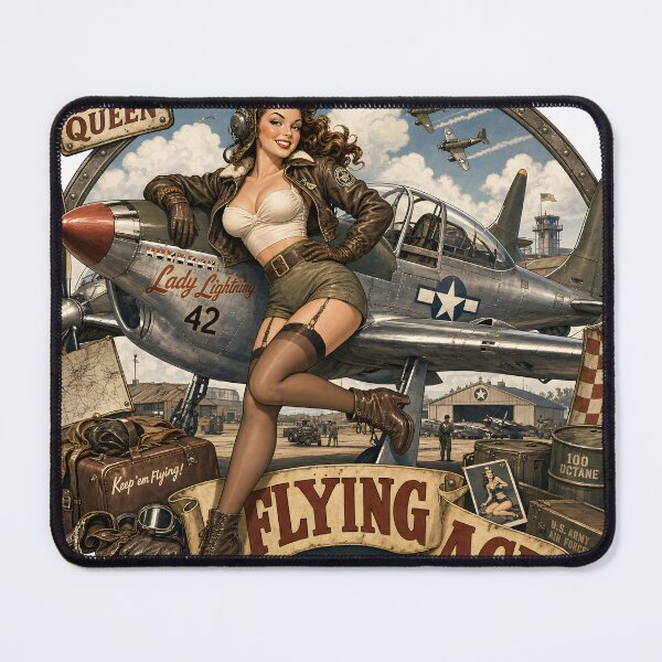 Item preview, Sky Queen Flying Ace Pin-Up designed and sold by castillomiami.