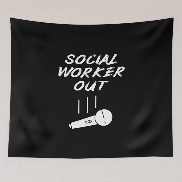 Item preview, Trabajador social jubilado se retira. ¡Micrófono al suelo! Cita sobre la jubilación. designed and sold by AnnUWatts.