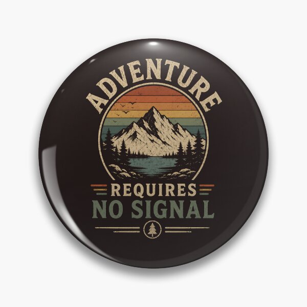 Item preview, Adventure Requires No Signal | Vintage Camping & Hiking Minimalist Retro T-Shirt designed and sold by dytf79.