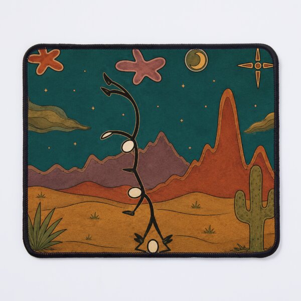 Item preview, Desert Stick Figure Cartoon Surreal Illustration for Minimalist Art Lovers designed and sold by RickE.