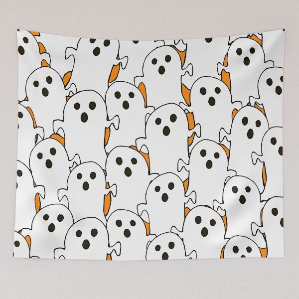 Item preview, Halloween Cute Cartoon Ghosts Pattern On Pumpkin Orange designed and sold by DEC02.