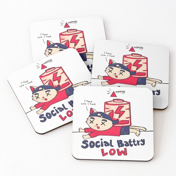 Item preview, Social Battery Low Cat designed and sold by Katiesfunn.