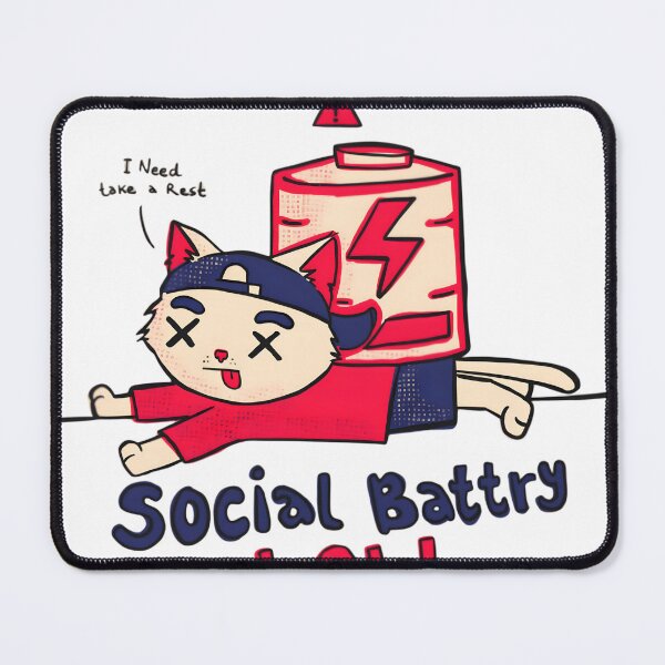 Item preview, Social Battery Low Cat designed and sold by Katiesfunn.