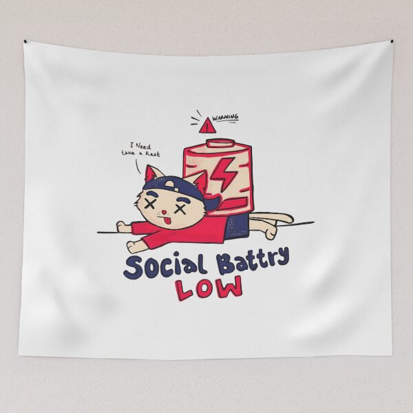 Item preview, Social Battery Low Cat designed and sold by Katiesfunn.