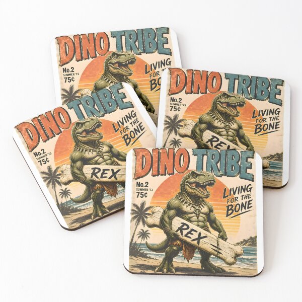 Item preview, Vintage T-Rex Surfer T-Shirt | Retro Americana Living for the Bone Dinosaur Tee designed and sold by PreeCha Art & Co..