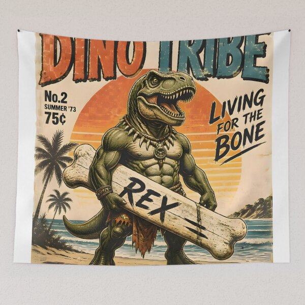 Item preview, Vintage T-Rex Surfer T-Shirt | Retro Americana Living for the Bone Dinosaur Tee designed and sold by PreeCha Art & Co..