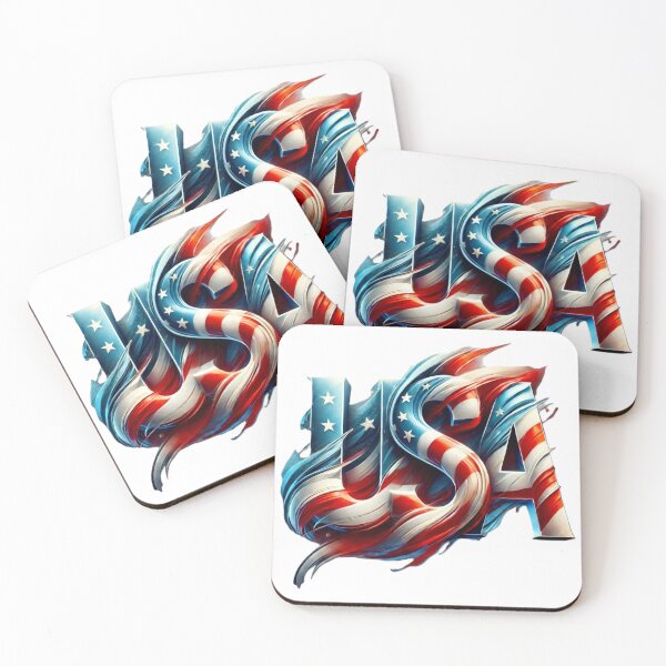 Item preview, Modern 3D USA Flag Typography Patriotic Art designed and sold by NCalNoveltees.