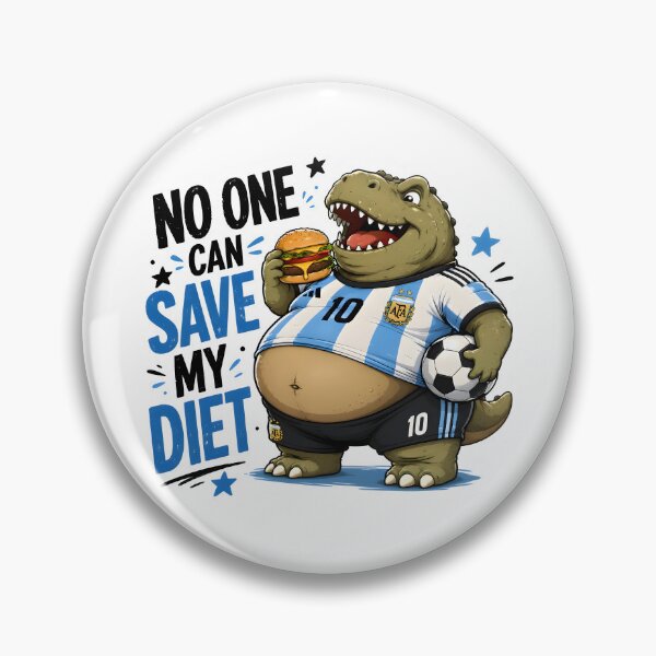 Item preview, No One Can Save My Diet Fat Dinosaur Soccer Fan designed and sold by PreeCha Art & Co..