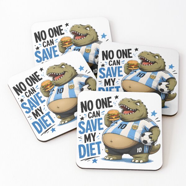 Item preview, No One Can Save My Diet Fat Dinosaur Soccer Fan designed and sold by PreeCha Art & Co..