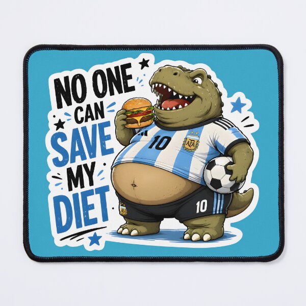 Item preview, No One Can Save My Diet Fat Dinosaur Soccer Fan designed and sold by PreeCha Art & Co..