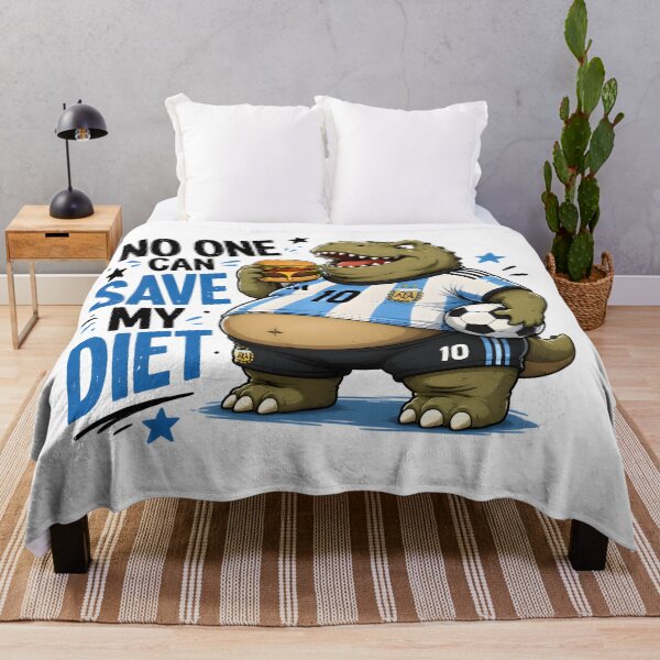 Item preview, No One Can Save My Diet Fat Dinosaur Soccer Fan designed and sold by PreeCha Art & Co..