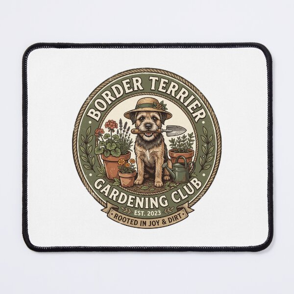 Item preview, Border Terrier Gardening Club Green Thumb Plant Dog designed and sold by PictoVibe.