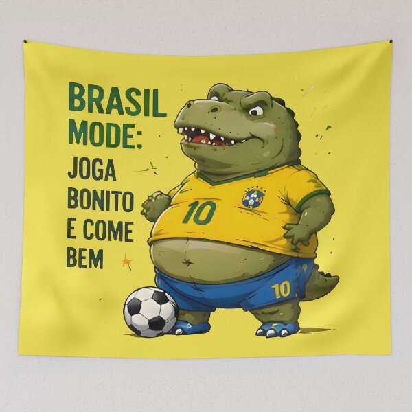 Item preview,  Funny Dinosaur Brazil Soccer Fan Joga Bonito Humor Gift designed and sold by PreeCha Art & Co..