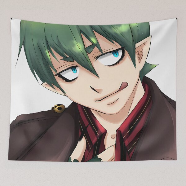 Item preview, Amaimon Blue Exorcist Smirk Green Hair Portrait designed and sold by MicaheHaffner.