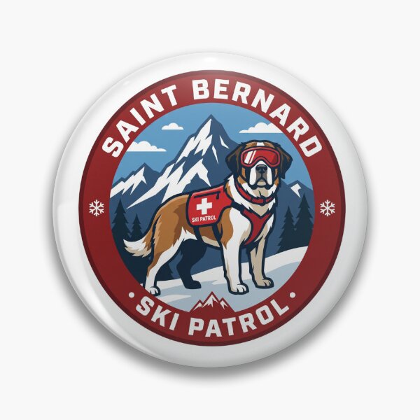 Item preview, Saint Bernard Ski Patrol Winter Mountain Rescue Dog designed and sold by PictoVibe.