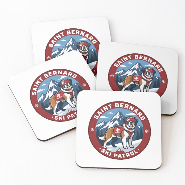 Item preview, Saint Bernard Ski Patrol Winter Mountain Rescue Dog designed and sold by PictoVibe.