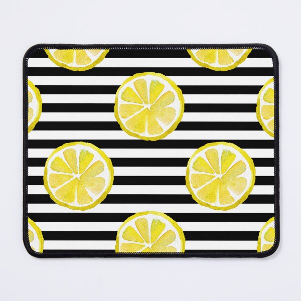 Item preview, Watercolor Lemons on Black Stripes designed and sold by Explicitly-Random.