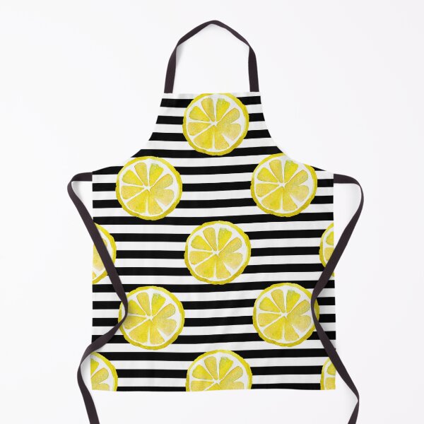 Item preview, Watercolor Lemons on Black Stripes designed and sold by Explicitly-Random.