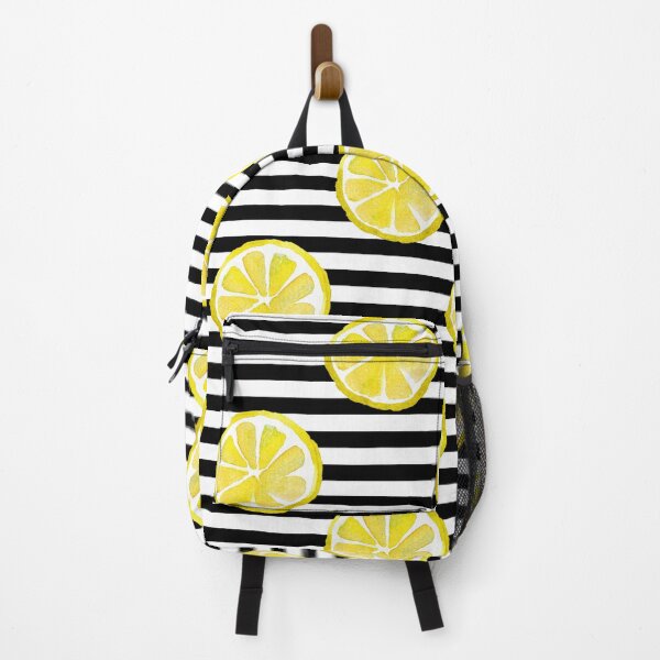 Item preview, Watercolor Lemons on Black Stripes designed and sold by Explicitly-Random.