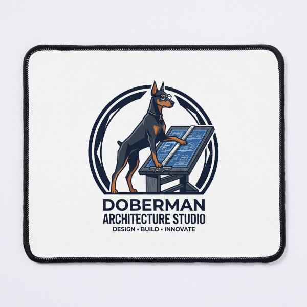 Item preview, Doberman Architecture Studio Blueprint Draftsman Dog designed and sold by PictoVibe.