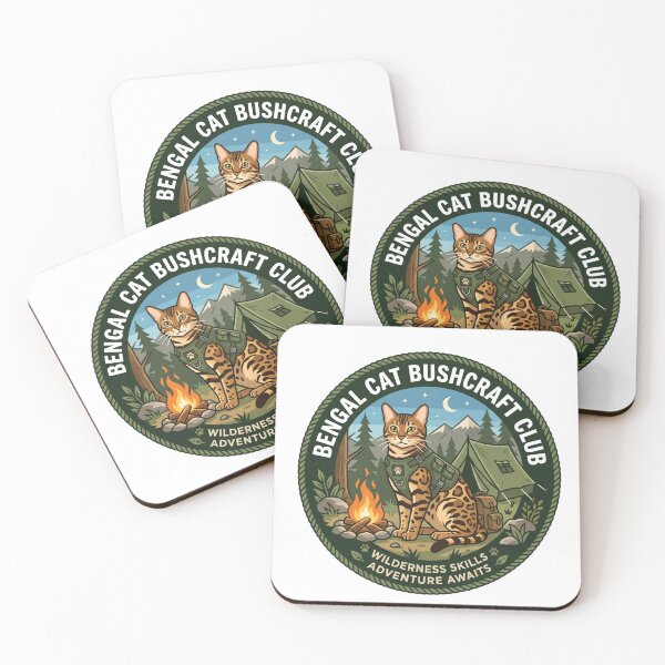 Item preview, Bengal Cat Bushcraft Club Camping Wilderness Feline designed and sold by PictoVibe.