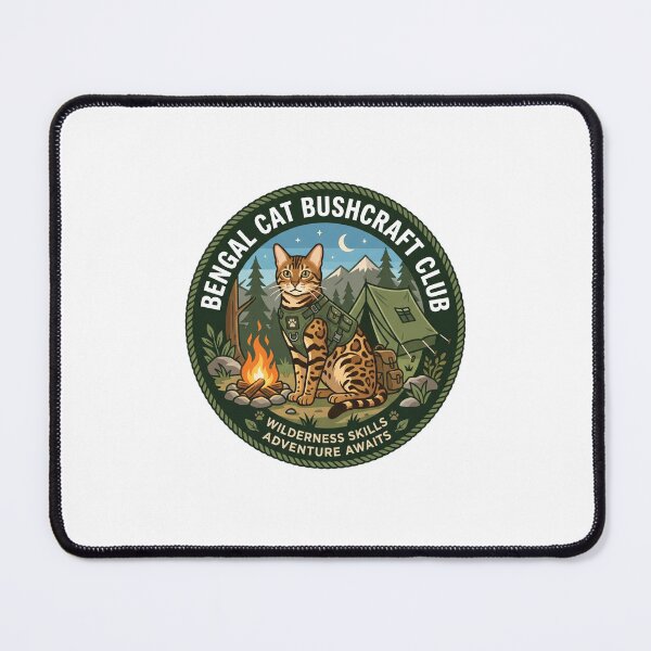 Item preview, Bengal Cat Bushcraft Club Camping Wilderness Feline designed and sold by PictoVibe.