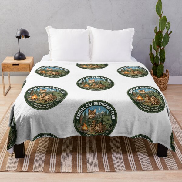 Item preview, Bengal Cat Bushcraft Club Camping Wilderness Feline designed and sold by PictoVibe.