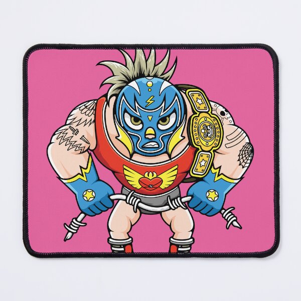 Item preview, Powerful Muscular Masked Luchador Wrestler Cartoon designed and sold by Lexkon Liu's art.