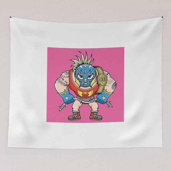 Item preview, Powerful Muscular Masked Luchador Wrestler Cartoon designed and sold by Lexkon Liu's art.