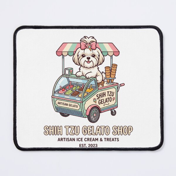 Item preview, Shih Tzu Gelato Shop Italian Ice Cream Dessert Dog designed and sold by PictoVibe.
