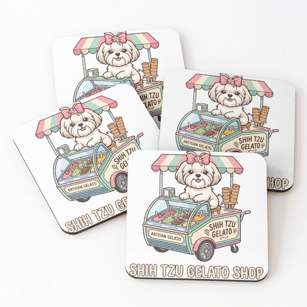Item preview, Shih Tzu Gelato Shop Italian Ice Cream Dessert Dog designed and sold by PictoVibe.