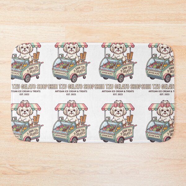 Item preview, Shih Tzu Gelato Shop Italian Ice Cream Dessert Dog designed and sold by PictoVibe.