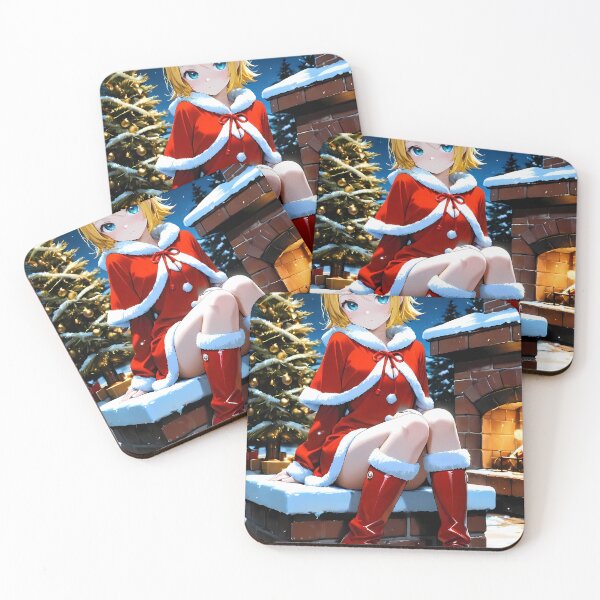 Item preview, Kagamine Rin Vocaloid Christmas Fireplace Winter Red Boots designed and sold by bystudiolereve.