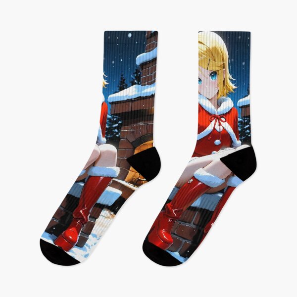 Item preview, Kagamine Rin Vocaloid Christmas Fireplace Winter Red Boots designed and sold by bystudiolereve.