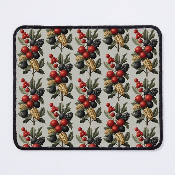 Item preview, Vintage Christmas Berries and Golden Pinecones Illustration designed and sold by colorful-white.
