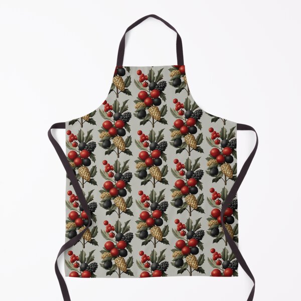 Item preview, Vintage Christmas Berries and Golden Pinecones Illustration designed and sold by colorful-white.