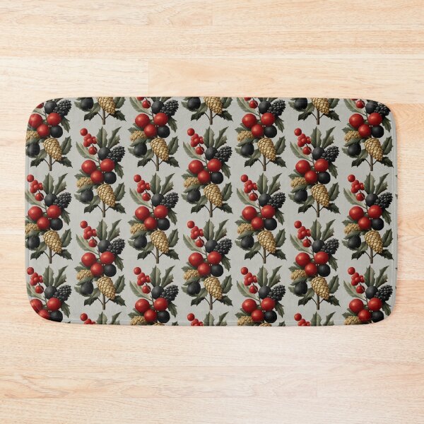 Item preview, Vintage Christmas Berries and Golden Pinecones Illustration designed and sold by colorful-white.