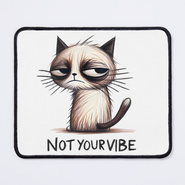 Item preview, Not Your Vibe Grumpy Cat Sticker | Cute Moody Cat Meme Art designed and sold by PreeCha Art & Co..