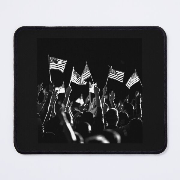 Item preview, American Flags in a Patriotic Crowd – Black and White USA Art designed and sold by inkoutninja.